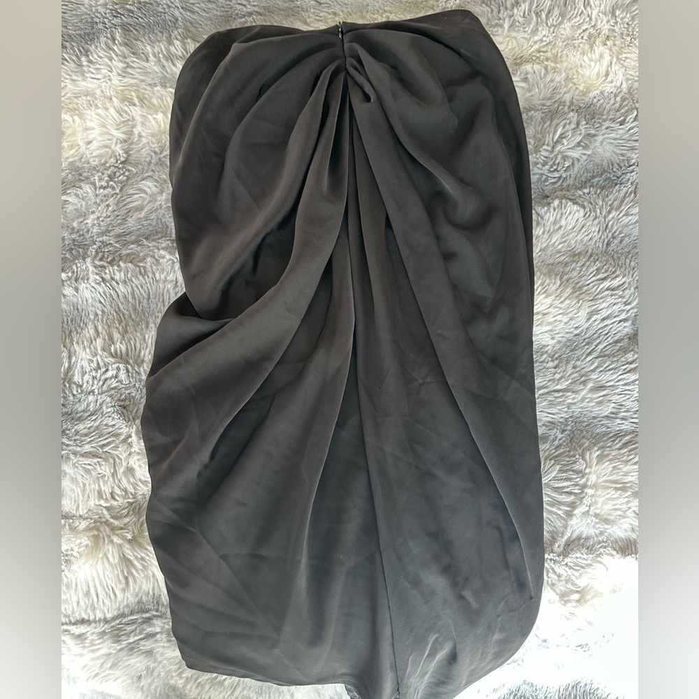 Elegant Black Women's Asymmetrical Runched Gathered Goddess Skirt